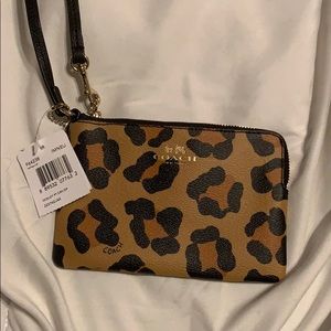 Coach animal print wristlet